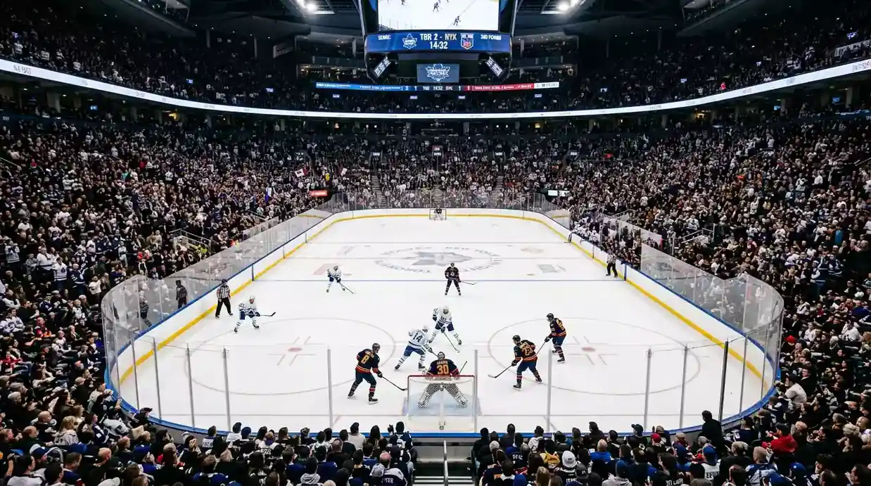 Препълнена NHL арена с дълбок пазар от хокейни маркети